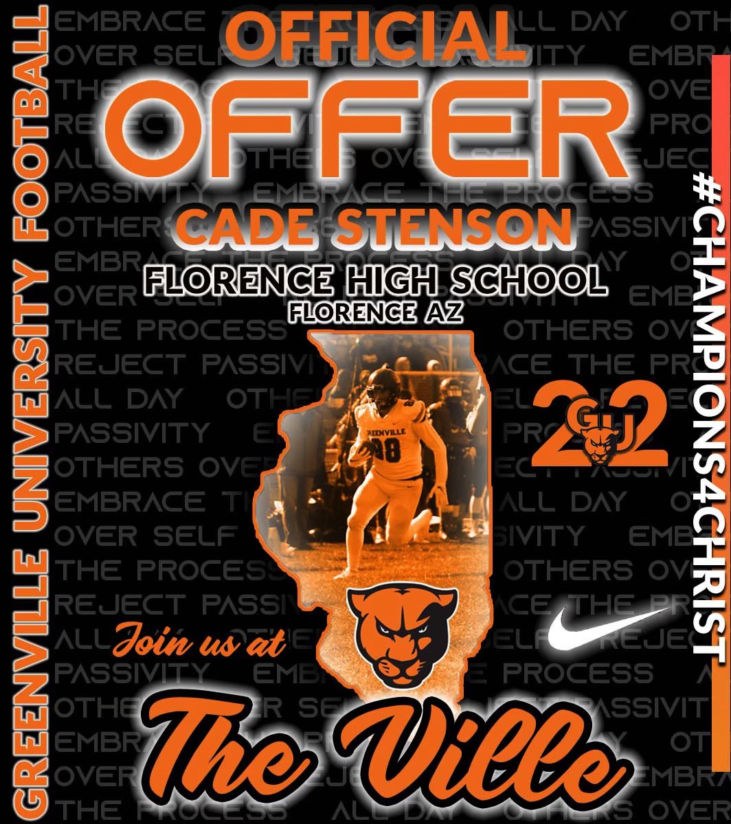 Cade Stenson (@cstenson_4) on Twitter photo After an amazing talk with <a href="/CoachMattOgle/">Matt Ogle</a> I am excited to announce another opportunity to continue my academic and athletic careers ππ€© <a href="/Fhsgopherfball/">Florence Gophers</a> <a href="/EMAPFootball/">Greenville University Football</a> After an amazing talk with <a href="/CoachMattOgle/">Matt Ogle</a> I am excited to announce another opportunity to continue my academic and athletic careers ππ€© <a href="/Fhsgopherfball/">Florence Gophers</a> <a href="/EMAPFootball/">Greenville University Football</a>