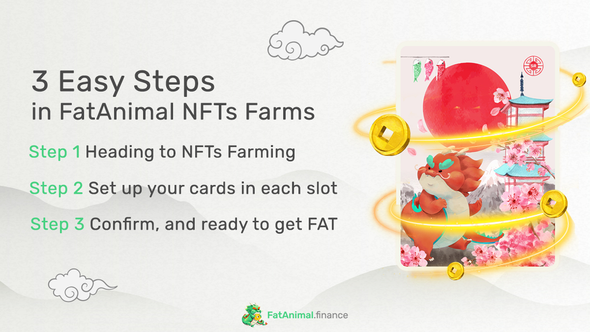 FatAnimalFarm's tweet photo. Hi FATers! 

We're happy to announce NFT Farming pool is about to launch this Tuesday at 0.00 p.m. (UTC) 🥳

You can start farming following the steps below.
Please remember that Higher Eating Power means you can get FAT faster!
#FatAnimal #NFTs https://t.co/WCcGtKT7ND