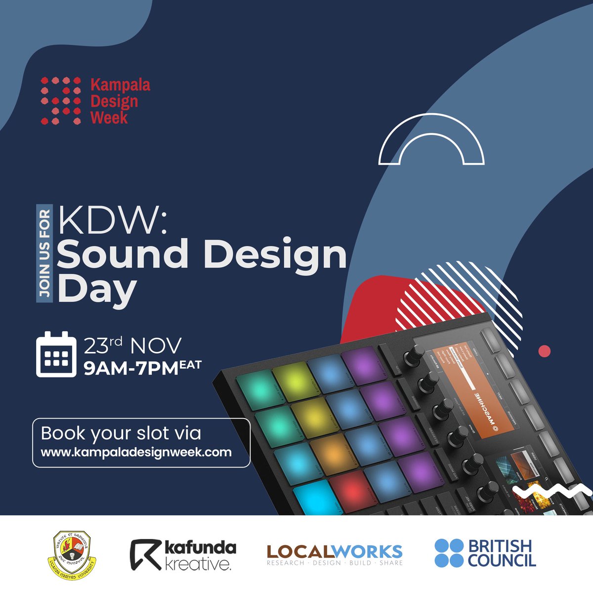 KlaDesignWeek's tweet photo. Our session for #Kampaladesignweek today is on Sound Design, creating audio for film, we are going go tackle different areas for this, so if this is an area of interest for you, we cannot wait to have you. https://t.co/FJyfD1JPuA
