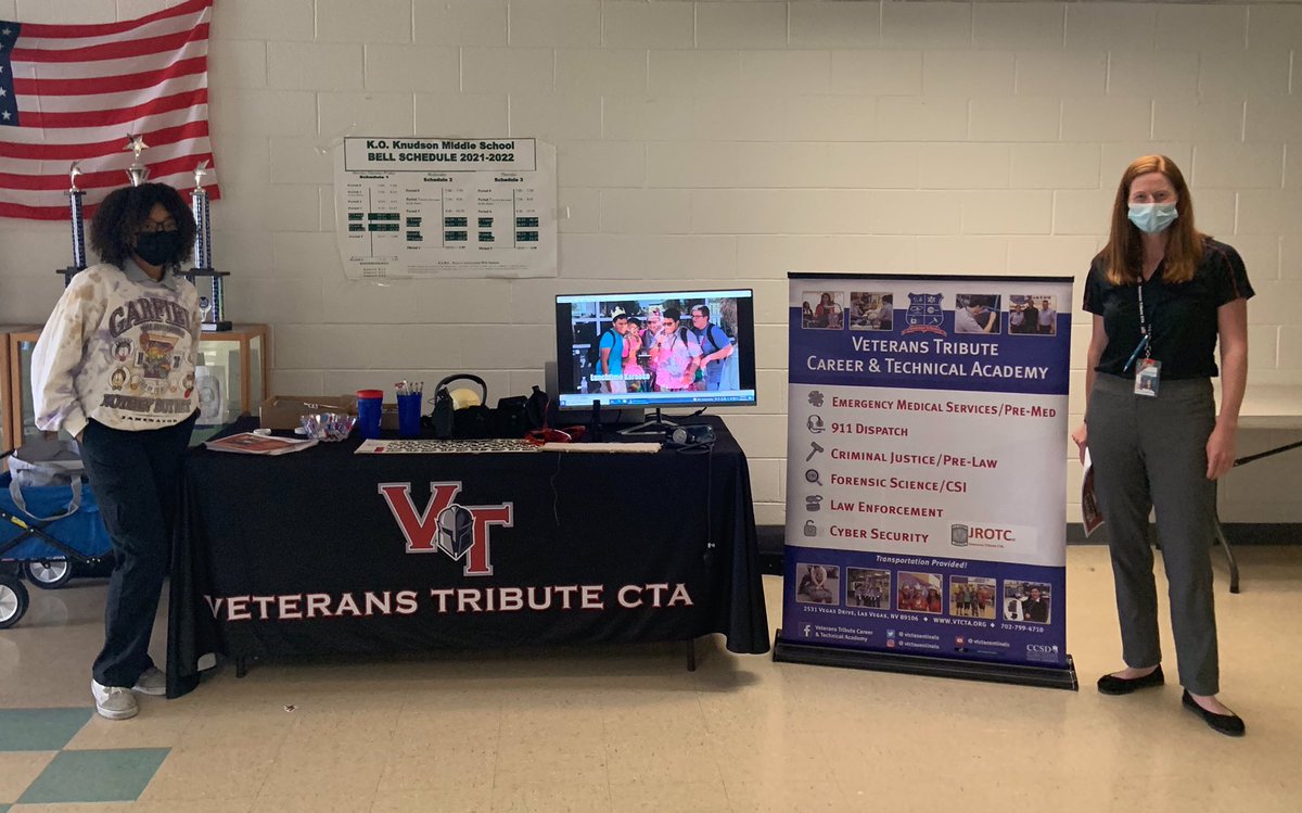 LVA_Principal's tweet photo. Thank you to @vtctasentinels for visiting our campus today to share their programs with our @KnudsonMS students! @CCSDMagnet https://t.co/rewaxTwcGC