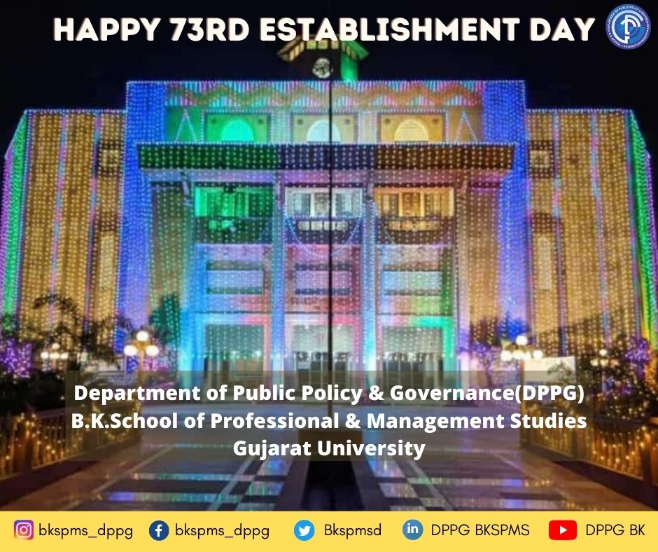 bkdppg's tweet photo. DPPG, BK feels proud and wishing GU 73rd Univ Esta. Day. We are lucky to be a part of such an established Univ. Vandan Abhinandan
#gujaratuniversity #dppg https://t.co/UM0N7l1coz