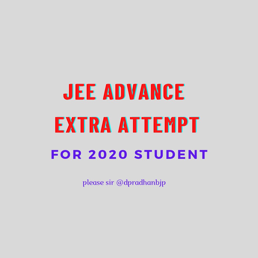 Sudhans21072549's tweet photo. #JEEAdvancedExtraAttempt
Dear Education Minister @dpradhanbjp students demand an extra attempt in 2022. They say financially weak students couldn’t prepare in 2020 due to #Covid. Students also urge authorities to scrap criteria no 4, and do away with 2 consecutive year policy. https://t.co/KHyYRPfXzo