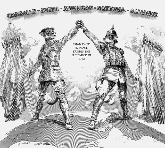 Some sort of alternate-history stuff..

Canadian-South-American National Alliance propaganda poster. 