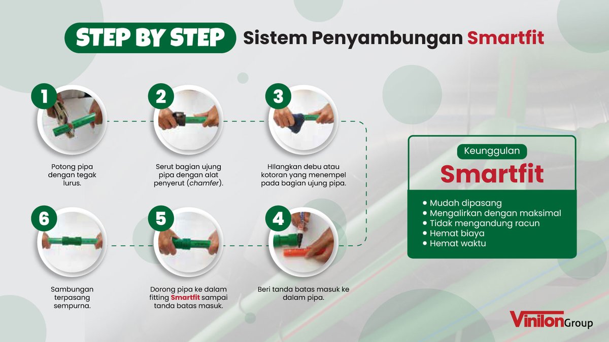vinilon_group's tweet photo. Smart Fit merupakan teknologi fitting terbaru untuk Pipa PPR Vinilon. Just Plug and Play!
#vinilongroup #vinilon #sistemperpipaan #pilihanterbaik #kuatdanlentur #dariindonesiauntukindonesia #pipa #ppr #pipappr #fitting #smartfitting https://t.co/hgmJlXNeSp