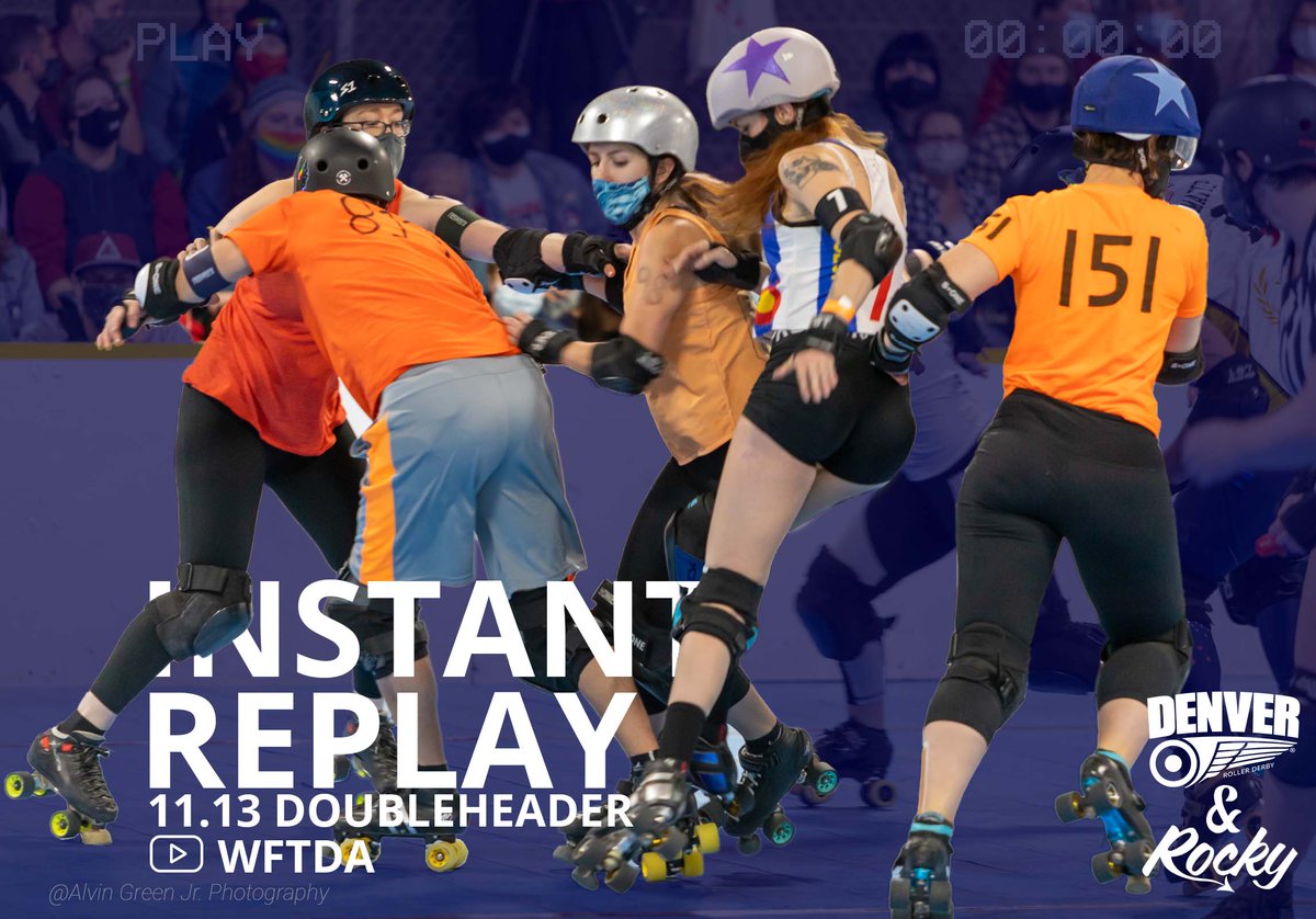 DNVRRollerDerby's tweet photo. Missed out on our Colorful Colorado Doubleheader Mixup Bout with @RockyMountainRG on November 13th? Catch the replay on the WFTDA Youtube channel. Link in Bio! #DRDMVP #DerbyWithAltitude #DEN #DerbyTwitter #wftda #Denver https://t.co/SbhjvBMTDK https://t.co/xB5O8M6pU0