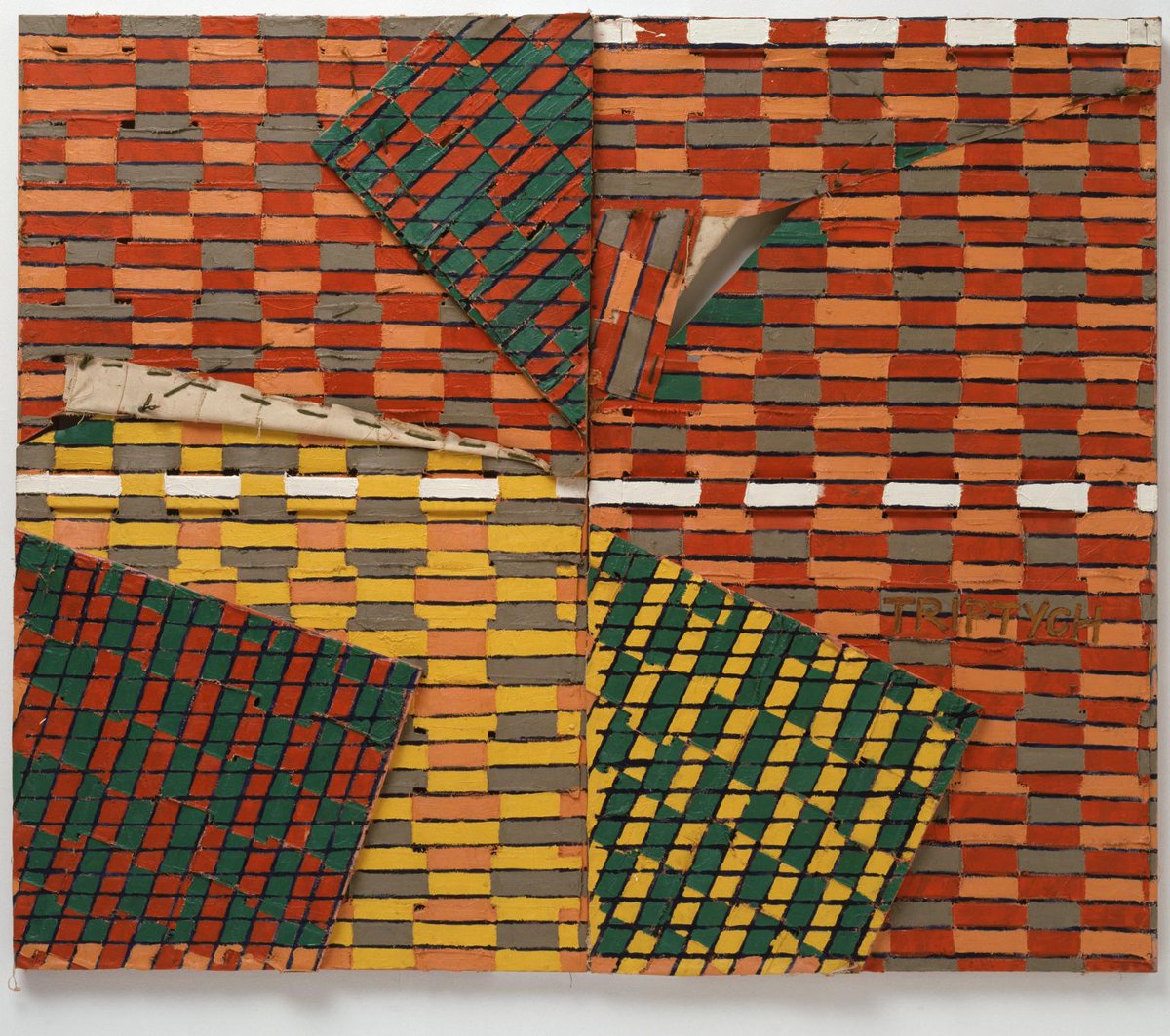 TateArtBot's tweet photo. Stephen Buckley, Triptych, 1974 https://t.co/FzA1kLr6Lj #museumarchive #stephenbuckley https://t.co/WMlJjYeOS0