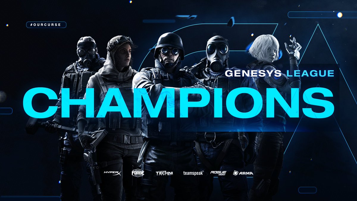 TIROMilitia's tweet photo. YOUR SEASON 2 @GENESYS_LEAGUE CHAMPIONS!🏆

🏆@DfultFPS 
🏆@UrBeamed 
🏆@briyohs 
🏆@GaviinFPS 
🏆@R6NoVa 

#OurCurse💀 https://t.co/eRReHX0NDX