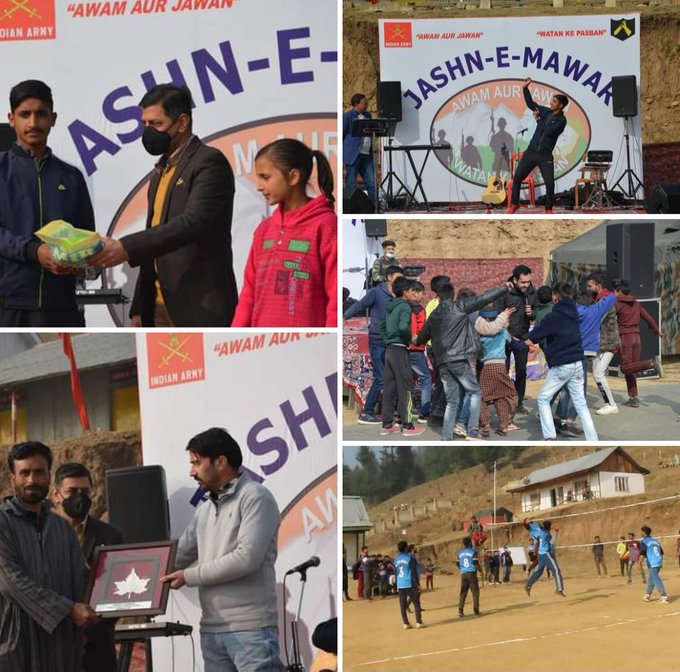 AltafHu77199137's tweet photo. #IndianArmy organised 'Jashn-e-Mawar' annual festival at Lawoosa. The event showcased a beautiful mosaic of music, culture and sports with a talent hunt for young artistes.
#BadalataKashmir
#PeaceInKashmir
#ArmyForPeace https://t.co/BoXfc39qh3