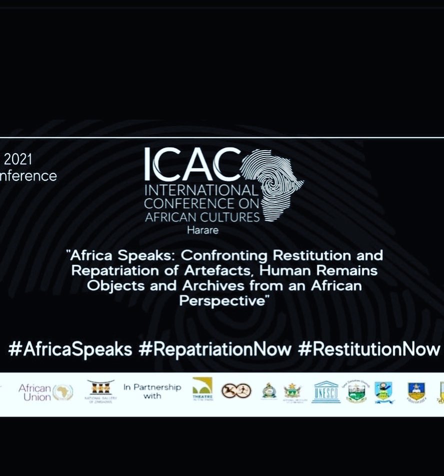 HopeMasike's tweet photo. This week!
The International Conference on African Cultures is happening in #harare Stay tuned!
#africaspeaks #restitutionnow #repatriationnow @BYOgallery @namaszim https://t.co/8UGwf3BjnH