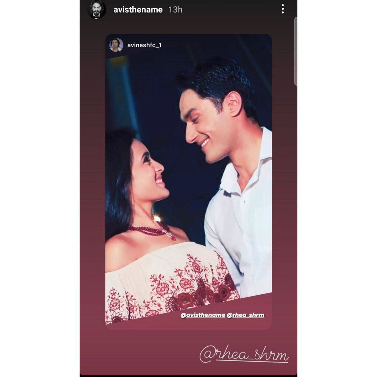 rheashrmafc's tweet photo. 📸 - @thenameisav instagram story 
#RheaSharma #AvineshRekhi @rhea_shrm https://t.co/q39z0Xaxup