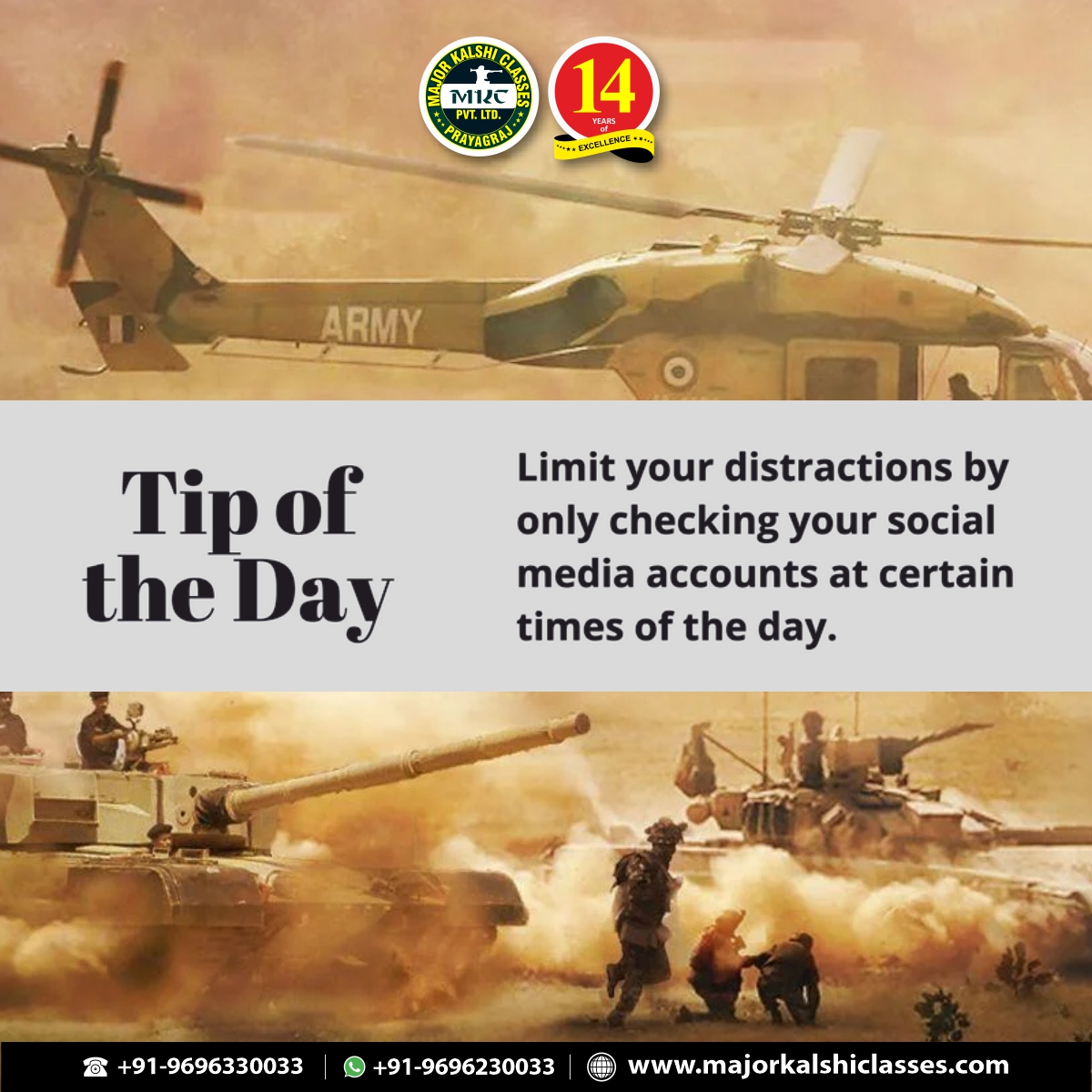 MajKalshiClases's tweet photo. Tip Of The Day ๐ช
.
.
.
.
.
.
.
.
.
#motivation #motivationaltips #tip #tips #motivationaltip #mkc #majorkalshiclasses #allahabad #cdsexam #ndaexam #defenceclasses #defencecoaching #tuesdaymotivations #TipOfTheDay #MotivationalQuotes https://t.co/YAv0yMCbsq
