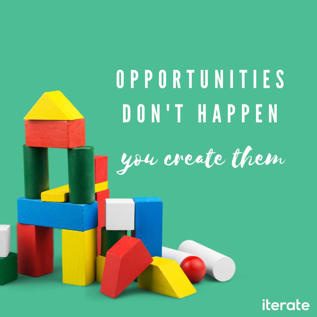 iterateiterate's tweet photo. "Opportunities don't happen. You create them."
#digitalmarketing #iterate #iteratemarketing #success #motiivation #motivational #inspirational #quotes https://t.co/I51EQBj3hJ