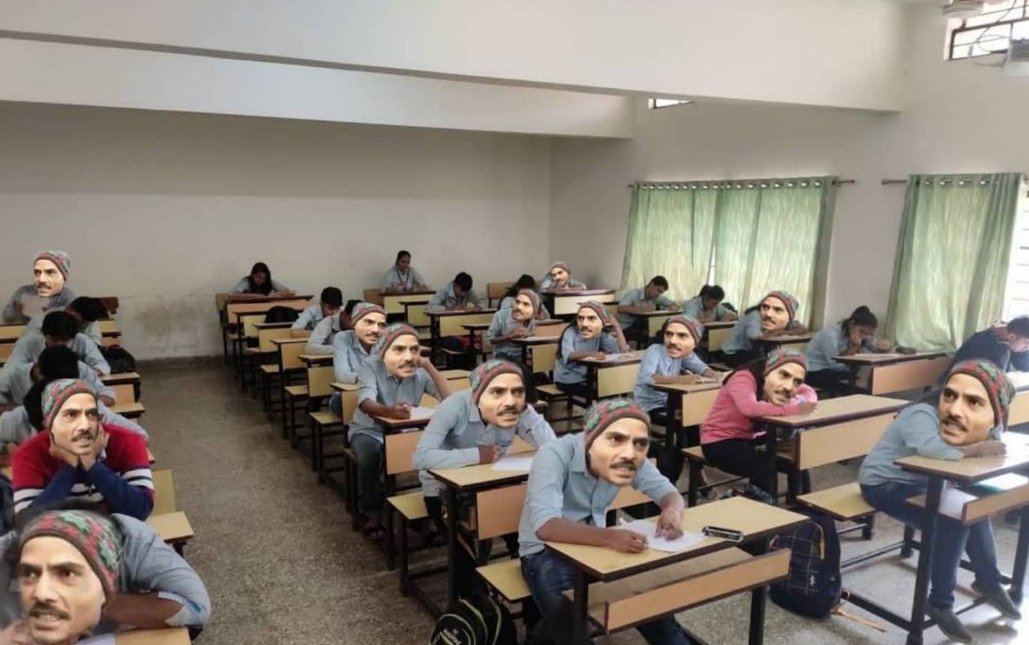 Students giving offline exam after almost a year