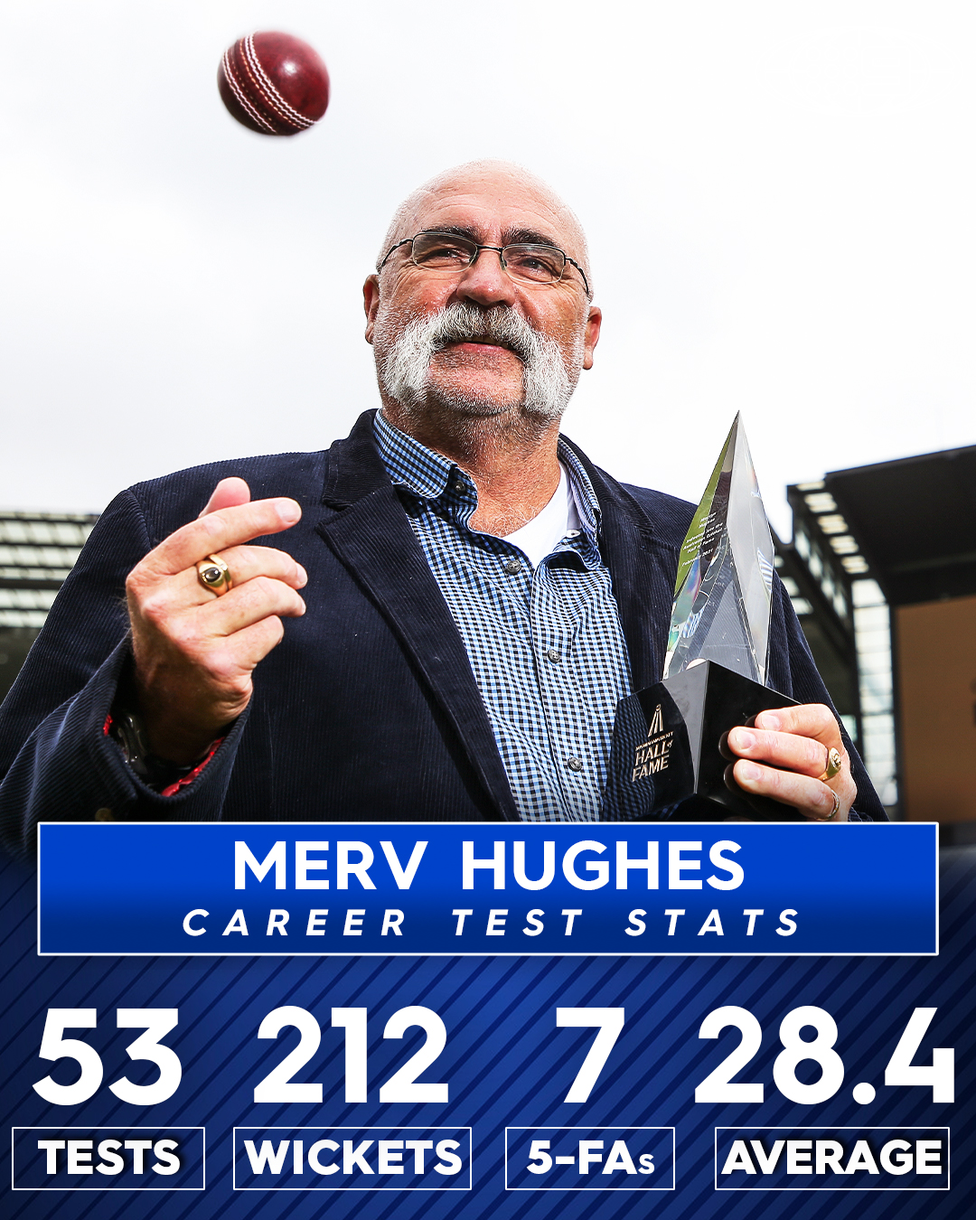 Happy birthday to Australia\s greatest moustache (and Hall of Fame cricketer); Merv Hughes!     