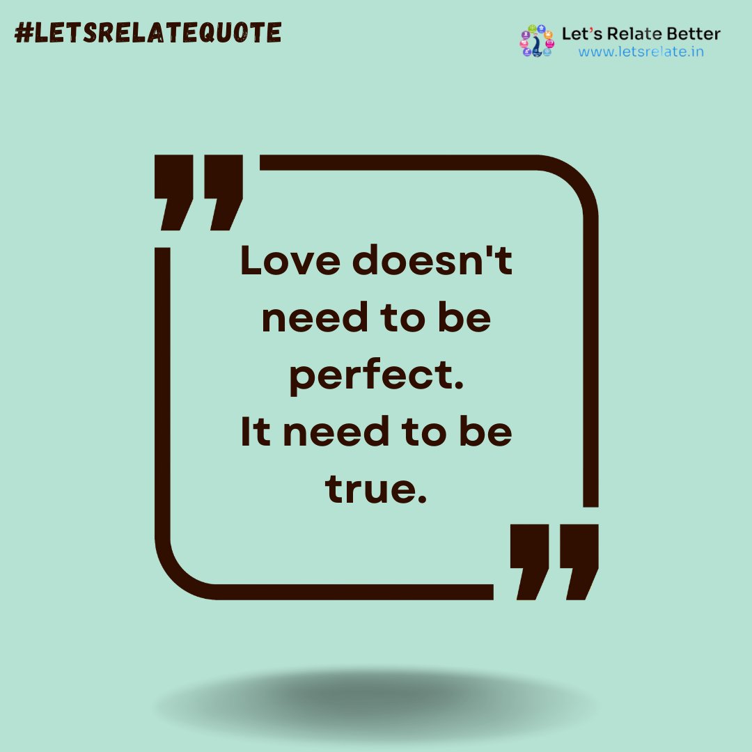 LetsRelate_App's tweet photo. Love doesn't need to be perfect. It need to be true. Being true in a relationship is so important for last longing #relationship
#letsrelate #truelove #couplegoal #lovequotes #couplequotes #relationshipquotes https://t.co/SLVKQbYTsd