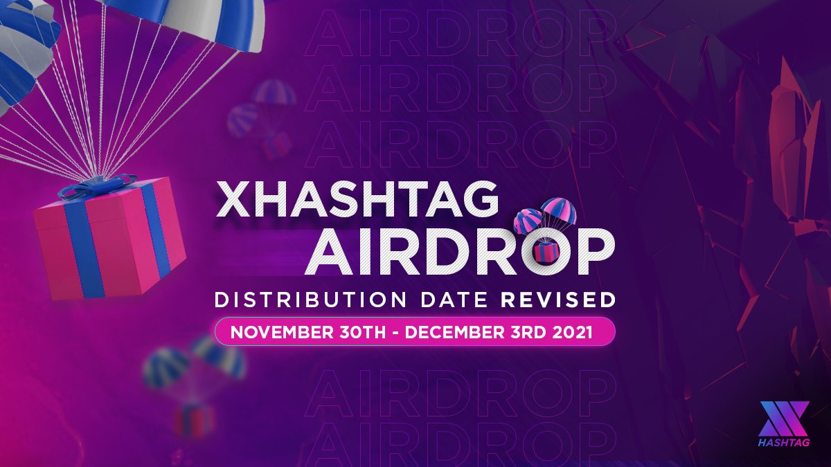 🔥‼️IMPORTANT INFO‼️🔥

The $XTAG airdrop distribution dates have been moved to sync with our IDO.🪂

Participants, Please note the new dates where you'll be winning some $XTAG🌟

📅Nov 30, 2021 - Dec 3, 2021

#xHashtag #IDO #Solana #Crypto #Web3