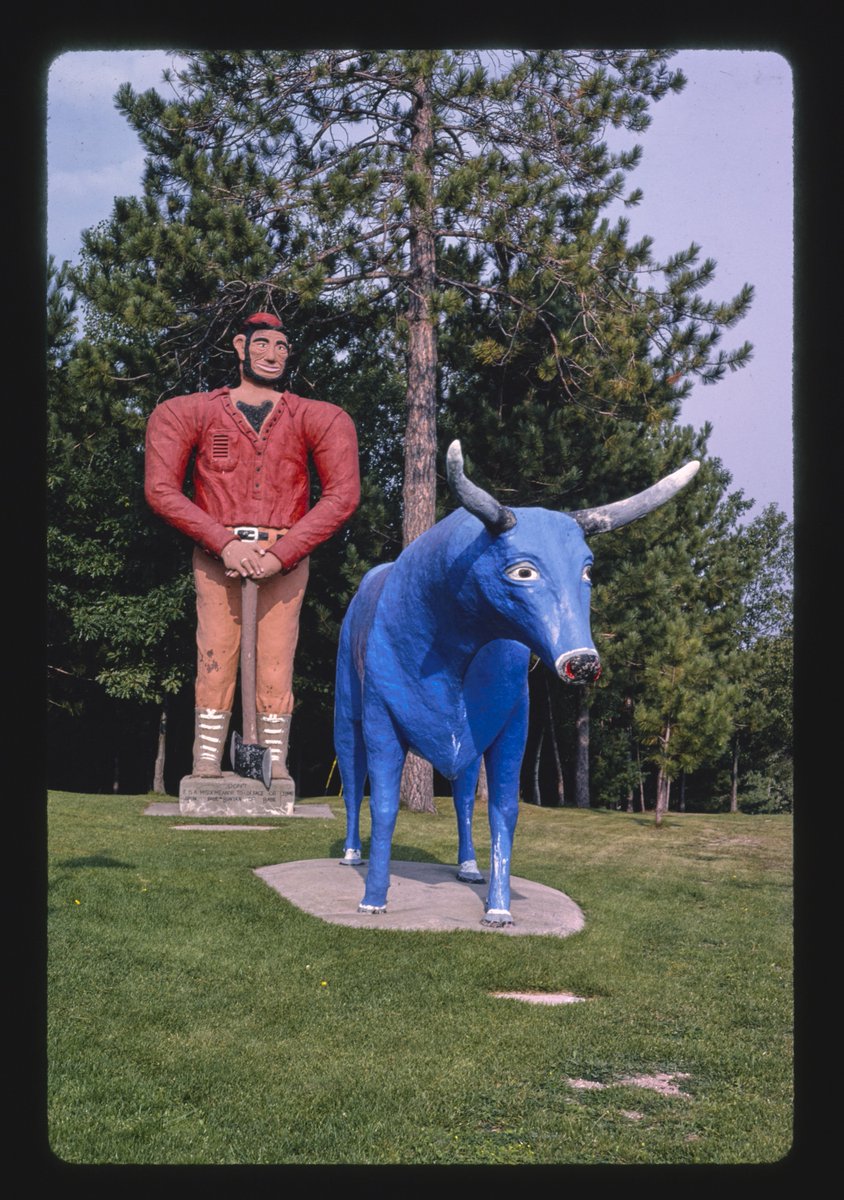 paul bunyan and babe, art weinke's paul bunyan lookout, route 23, spru...