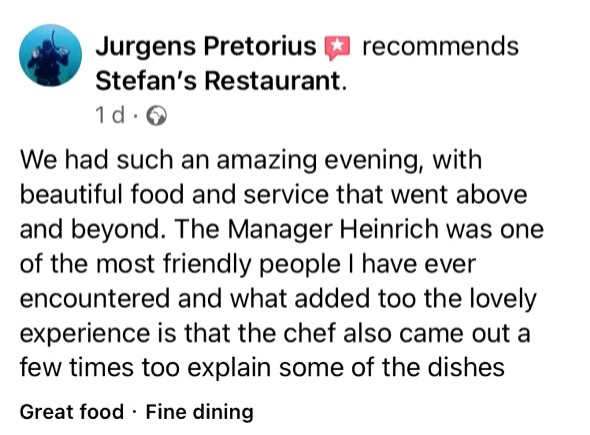 ErinvaleHotel's tweet photo. A big THANK YOU to our guests for incredible support of our recently opened Stefan’s Restaurant!
We've been receiving rave reviews through Dineplan as well as on the Facebook page. It is an honour & pleasure to delight you with fine dining experiences again.
#Stefans #dining https://t.co/z42gALyiCQ