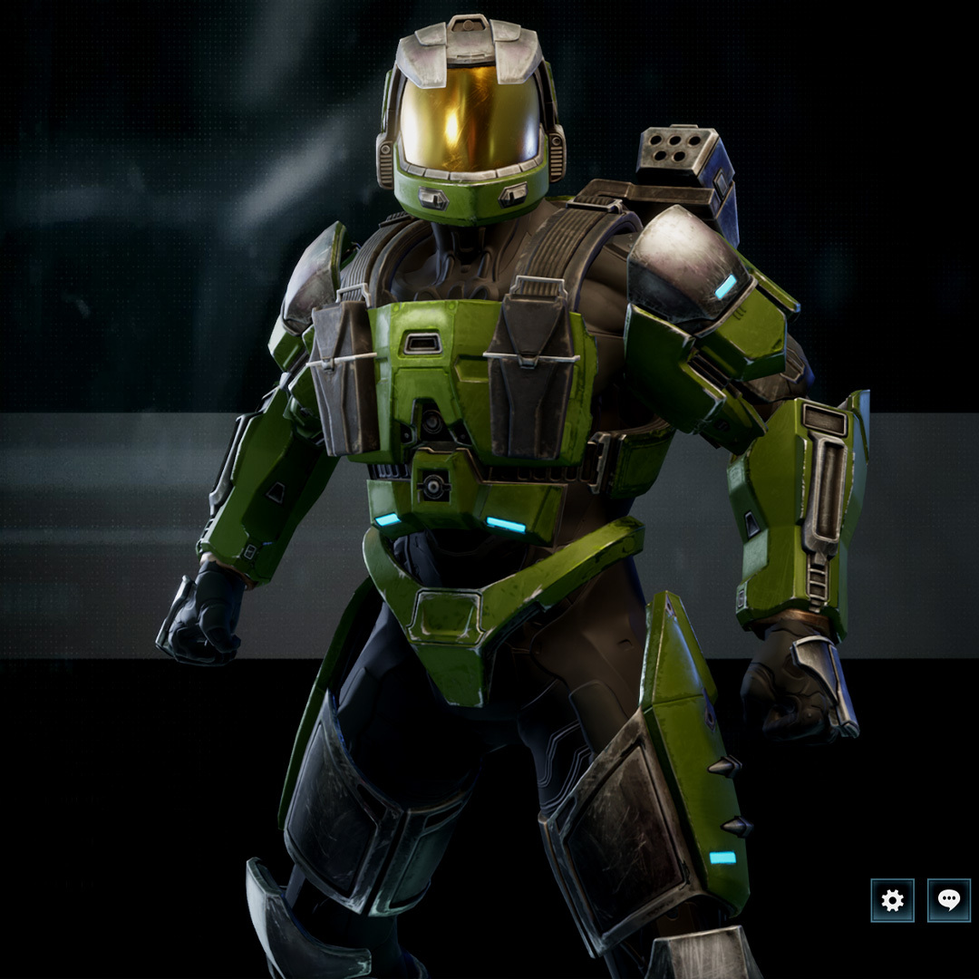 Two-panel image showing the Orion armor as it looks in Halo MCC versus how it looked in 1999.