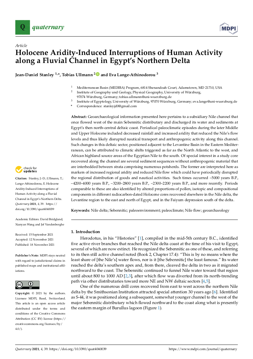 Quaternary_MDPI's tweet photo. 🥳Fresh from the press! #callforattention
#Holocene #Aridity-Induced Interruptions of Human Activity along a #Fluvial Channel in Egypt’s Northern #Delta by Jean-Daniel Stanley's team 🇩🇪🇺🇸
@ullmann_tobias
@Uni_WUE
👀https://t.co/h1f3MF0IaL
#paleoenvironment #paleoclimate https://t.co/ipkovDdfbR