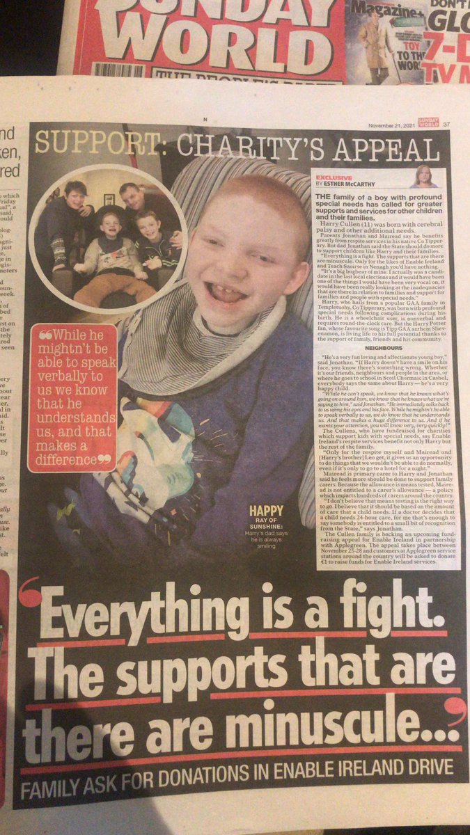 JonathanCullen1's tweet image. Things can be tough at times, but this little warrior just keeps everyone smiling. We really appreciate the respite services provided by Enable Ireland and I am asking that if you can at all, please support their fundraiser by donating a few €€€ this weekend in any Applegreen