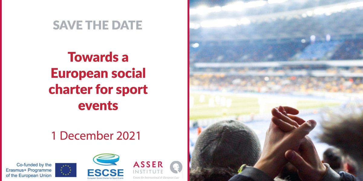 TMCAsser's tweet photo. Social legitimacy for #sportevents must be earned by showing their positive contribution to society
📌Participate in a debate on the first #ESCSE draft in our online conference "Towards a #EuropeanSocialCharter for sport events" (Dec 1) https://t.co/mgxRTTjzVB
#MegaSportingEvent https://t.co/Ow1MGOx6dB
