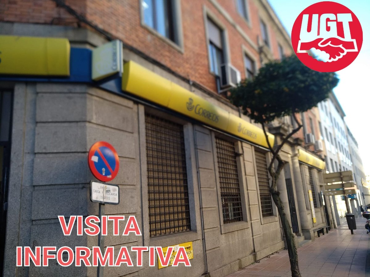 UGTCORREOSEXT's tweet photo. Correos 📯 #DENIEGA ⛔ dar #Asambleas por lo que hoy #UGT hace una #VisitaINFORMATIVA a las #SucursalesBadajoz y #SucursalCáceres 📅 Tres años después del inicio de la legislatura del Presidente de #Correos es patente el DESCABEZAMIENTO y el EXTERMINIO de profesionales 🚨‼️⛔ https://t.co/s8bPvgdiad