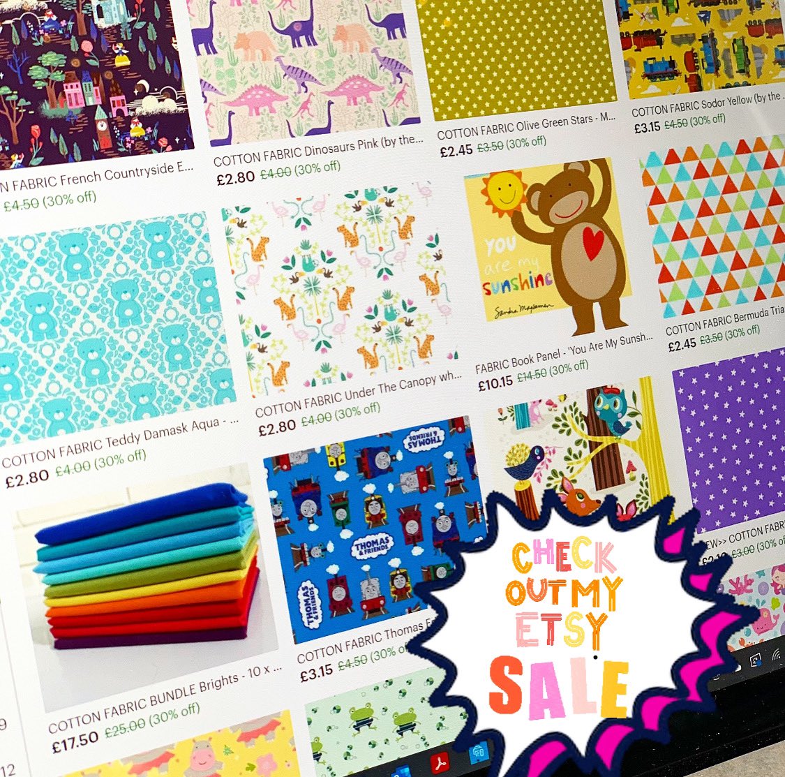 birdyandblue's tweet image. 30% OFF Cyber week fabric sale on my Etsy shop has started! 🎉  All prints and bundles included, so don’t miss out on snapping up some bargain favourites 😍 etsy.me/3l1dfks
#quiltingforkids #sewingforkids #fabricsale