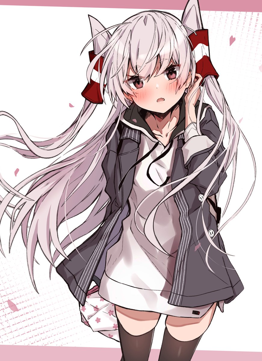 amatsukaze (kancolle) 1girl solo long hair two side up hair tubes ring dress  illustration images