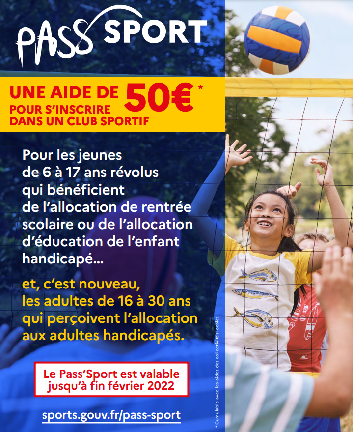 📣 Le #PassSport est prolongé jusqu'à Février 2022 et élargi aux adultes handicapés jusqu'à 30 ans.

✅ Plus de 900 000 jeunes ont déjà bénéficié du Pass’Sport au sein de 43 000 associations sportives !

➡️ bit.ly/3l3JmQp