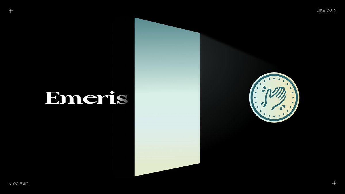 Integration Chain Announcement:

👏🏻 LikeCoin 👏🏻
Decentralized Publishing

Be the true owner of your digital content. <a href="/likecoin/">LikeCoin - the DeBook protocol</a> provides the necessary #DePub tools to promote &amp; solidify content ownership, authenticity, &amp; provenance.

♥️ Native tokens: $LIKE
medium.com/emeris-blog/li…