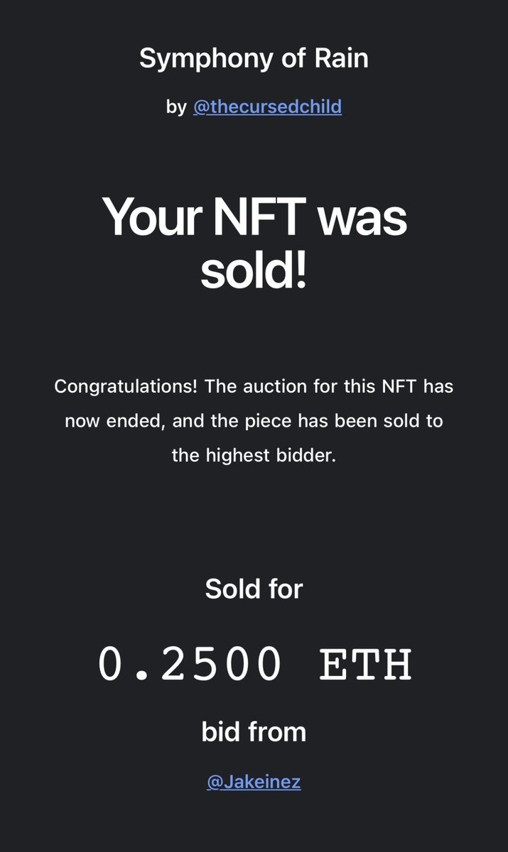 v7xda's tweet photo. 'Symphony of Rain' is now a part of @jake_inez's collection!

Thank you so much for believing in my work!

This is my first ever sale and I thank everyone who supported me. 

It all started from @mintface's thread. Thanks a lot for the support man! 

LFG 🚀 

#NFTphotographers https://t.co/ddHFRDtAnj
