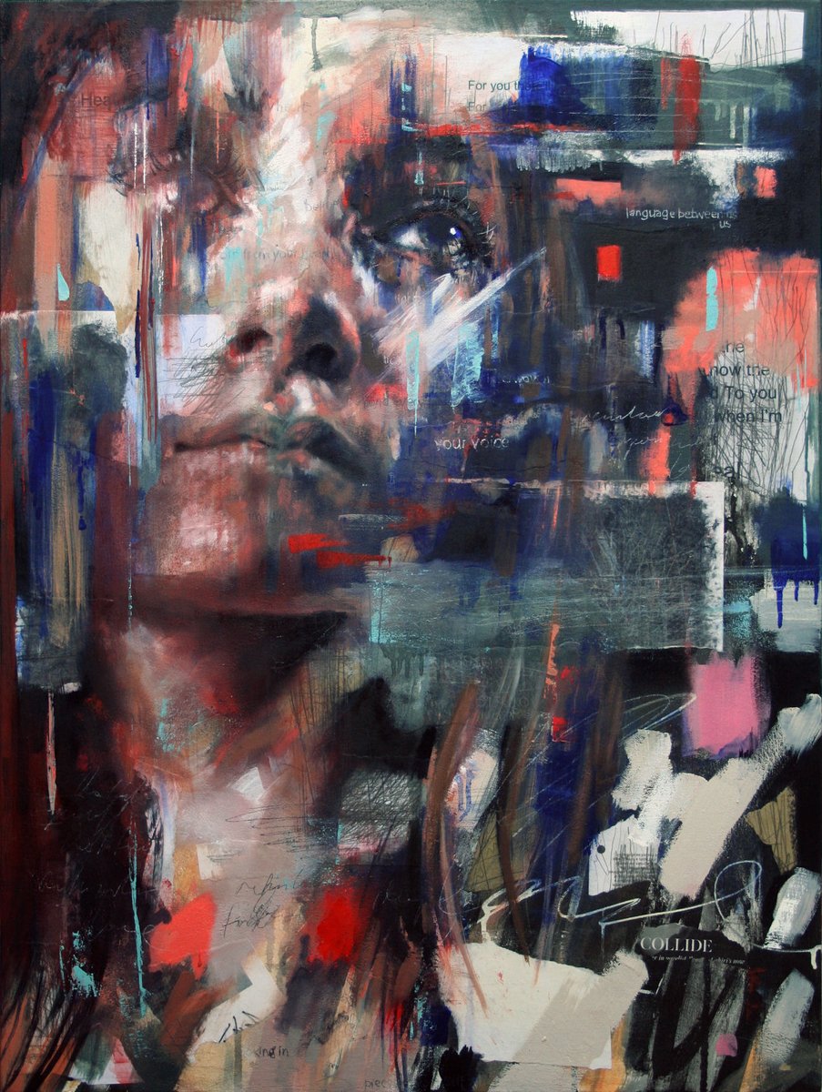 ToniCogdell's tweet photo. Frequencies. 

Acrylic, Spray paint, Collage and oil on canvas. 80cmx60cm. 
#contemporarypainting #art #painting #artcollector #bristolartist https://t.co/RwKKb5SLW6