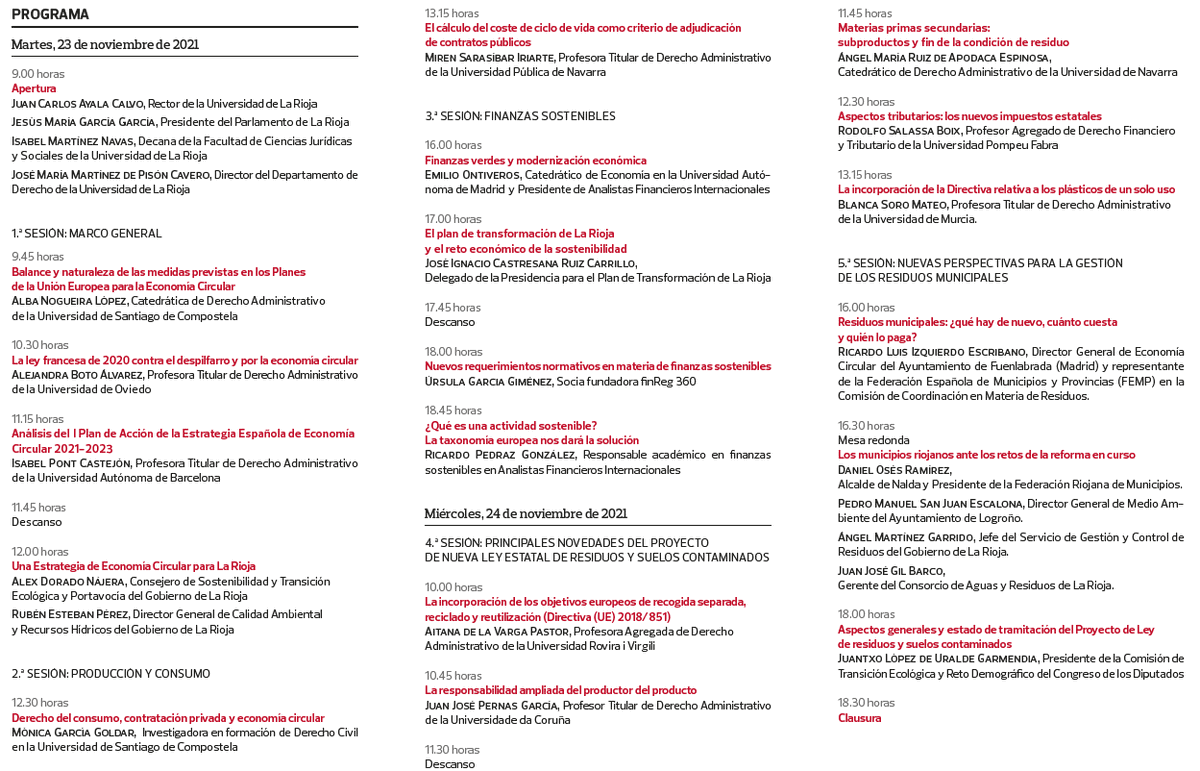 Estamos celebrando el II Seminario Internacional "Derecho y Economía Circular", en formato presencial y online.
Inscripciones: unirioja.es/dptos/dd/derie…
Más info 👇