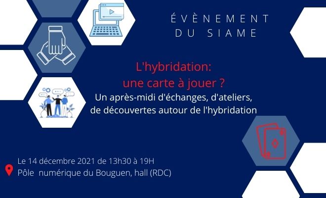 SIAME_UBO (@ubo_siame) on Twitter photo 📢 SAVE THE DATE ! Le SIAME vous invite le Mardi 14 Décembre, pour un après-midi autour de l'hybridation des enseignements 🆙 
Pour + d'info, programme et inscription ▶️bit.ly/3cD04l2 📢 SAVE THE DATE ! Le SIAME vous invite le Mardi 14 Décembre, pour un après-midi autour de l'hybridation des enseignements 🆙 
Pour + d'info, programme et inscription ▶️bit.ly/3cD04l2