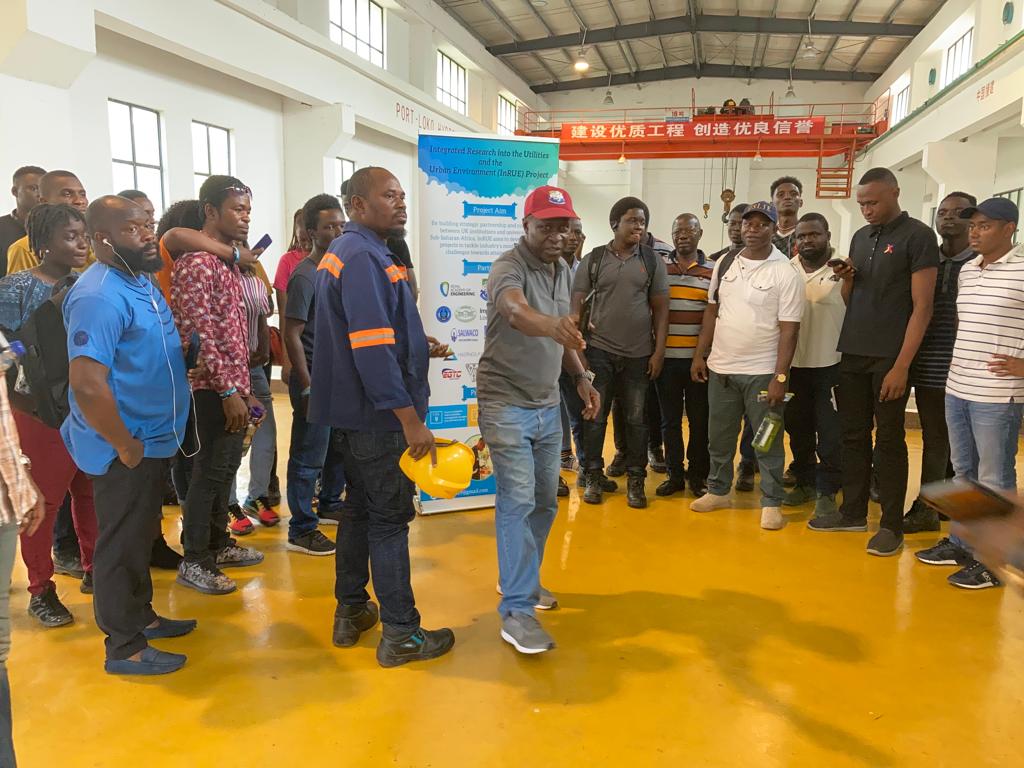 InRUE1's tweet photo. The InRUE project’s 2nd field trip, this time to a hydro-power facility with 2MW capacity for the city of Port Loko &amp; the surrounding towns &amp; villages. Trip included academic tutors, IPs and over 30 students. A step towards achieving SDG7 @RAEngNews @UNOPS_SL @DupeMo @Mletkay https://t.co/gJnPvVL2eJ