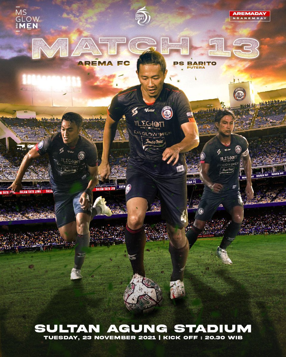 Hari ini #AremaDay #NganemDay yok bisa yok 3 point dan naik ke peringkat ke-2 🦁<a href="/AremafcOfficial/">Arema FC</a>💙