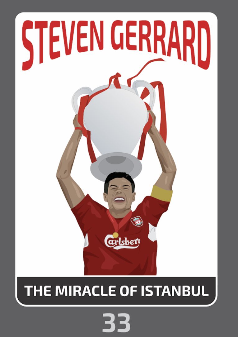 XaPoNFTs's tweet photo. Steven Gerrard lifted the trophy under the Istanbul sky after Liverpool eventually won the 2005 UEFA Champions League on penalties, in one of the most memorable finals, named the “Miracle of Istanbul”.

#NFTs #Liverpool #NftsCards #Moments_in_football 

https://t.co/6IMgS5Ew73 https://t.co/E6VPaIxI4n