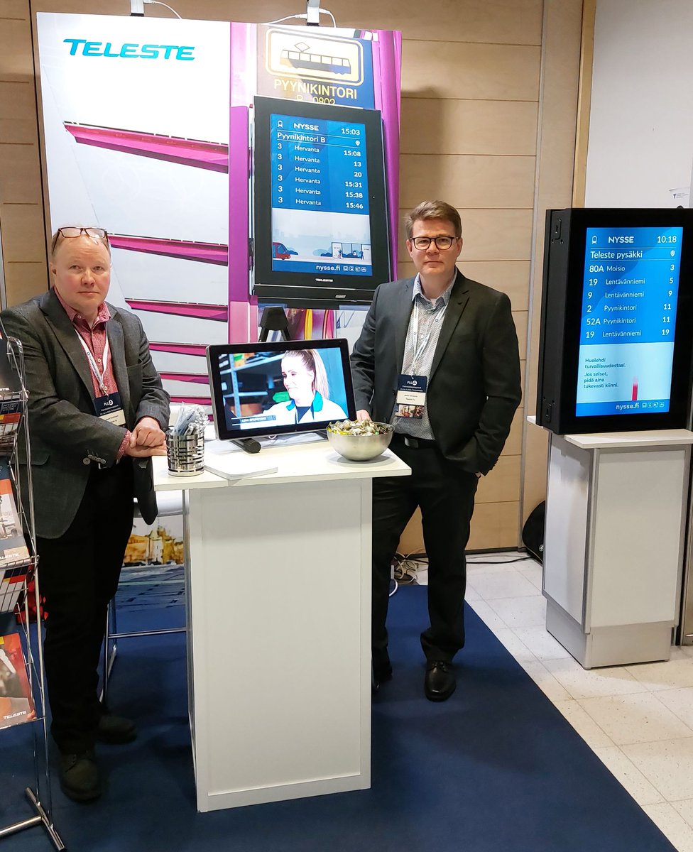 telestecorp's tweet photo. #SmartPublicMobility #publictransport Curious to learn more about our #passengerinformation system and information displays? Come meet our team at @4pt_fi Local Public Transport Days in Tampere, Finland!  More info here: https://t.co/pBrgKQPVoQ https://t.co/AhqwlJBx9L