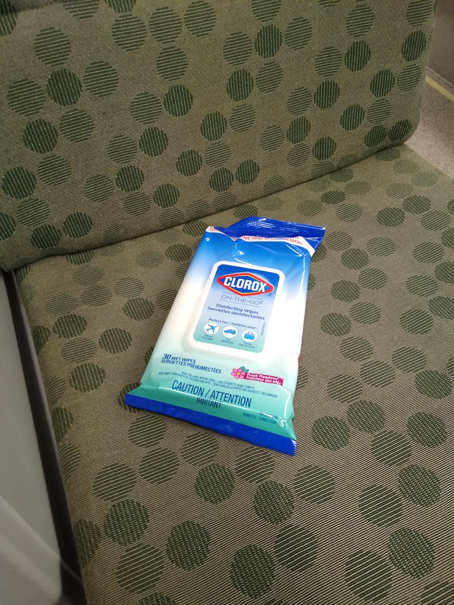 Today's GO Train ride brought to you by Clorox On-The-Go; I see what they did there. 😜