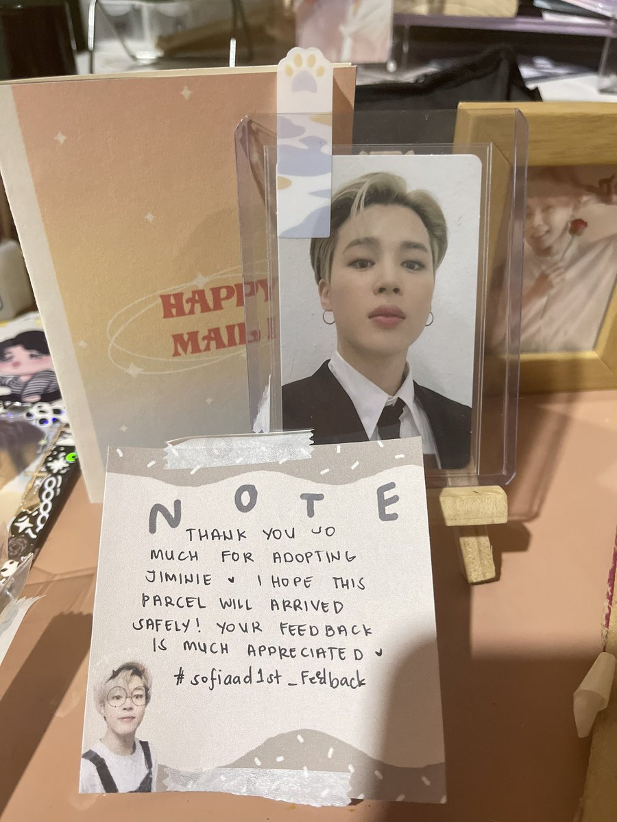 lilmochicart's tweet photo. [☁️] #mailforbelle | #sofiaad1st_feedback 

Hi sofia! Thank you so much for offering me Jimin’s Memo 20 pc and for being so kind and understanding! He arrived safely and it was packed safely 🤍 thank u for the freebies as well 🤍 https://t.co/obby8X2e9u