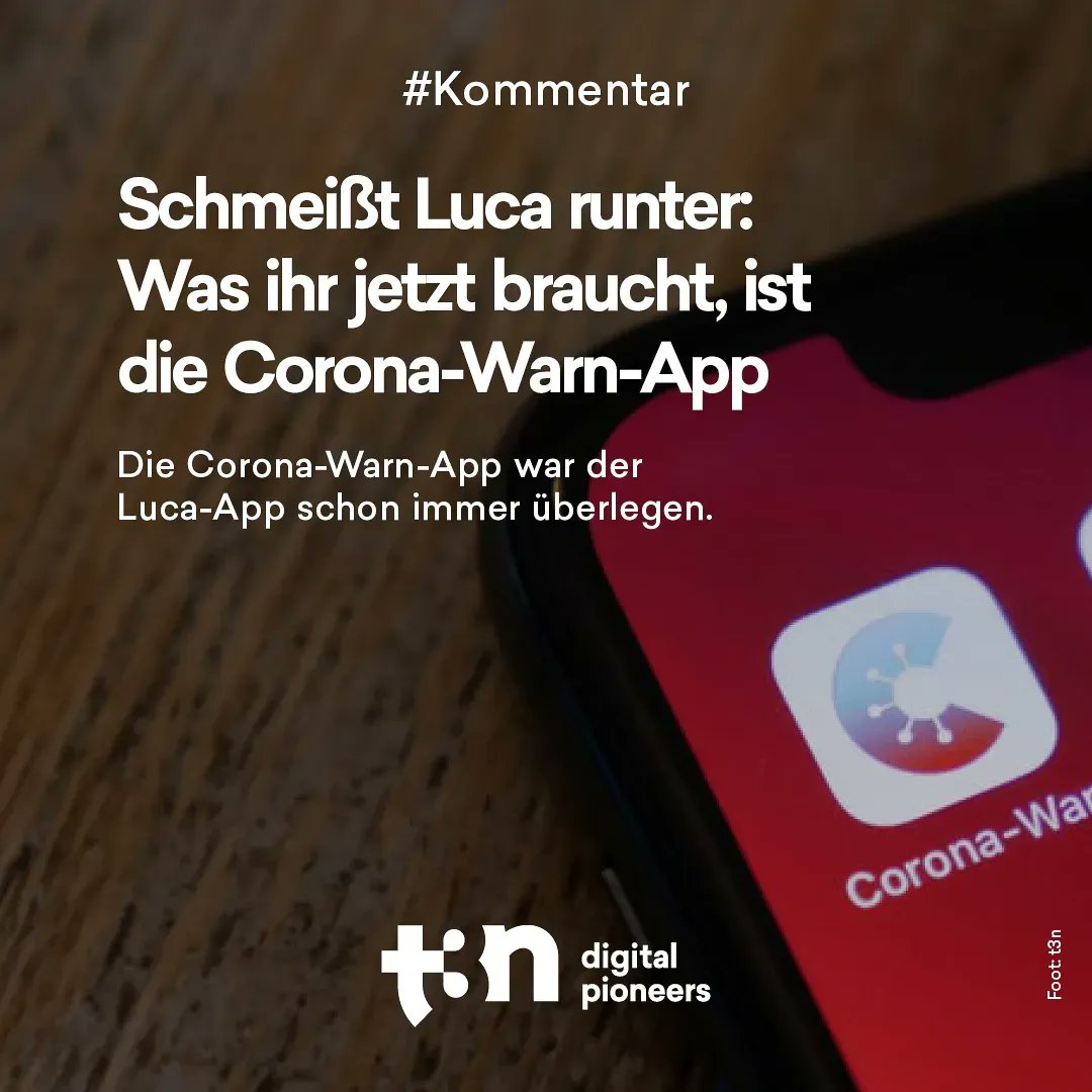 Wusstest du, dass du mit der Corona-Warn-App auch die QR-Codes der Luca-App scannen kannst?     Warum die Corona-Warn-App kein zahnloser Tiger ist erfährst du im Artikel: t3n.me/CoronaWarnApp
#CoronaWarnApp #LucaApp #t3n