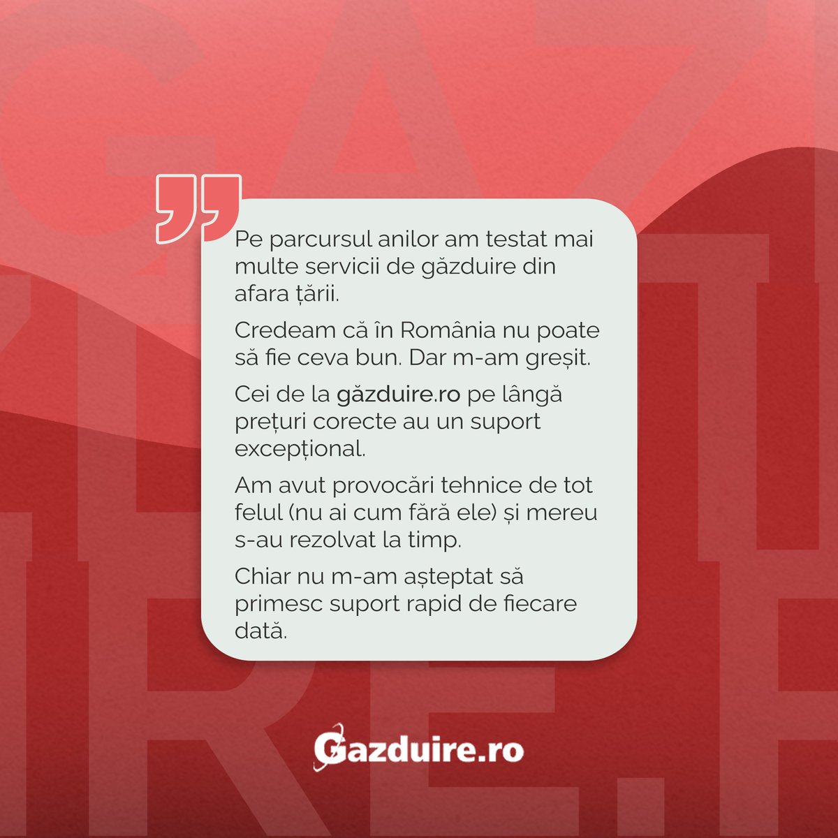 gazduirero's tweet photo. Aprecierea voastră ne face să ne dorim evoluția constantă. 

Ne bucurăm că am putut fi alături de voi până acum și suntem tare încântați de tot ce urmează! https://t.co/p587Dcna8o