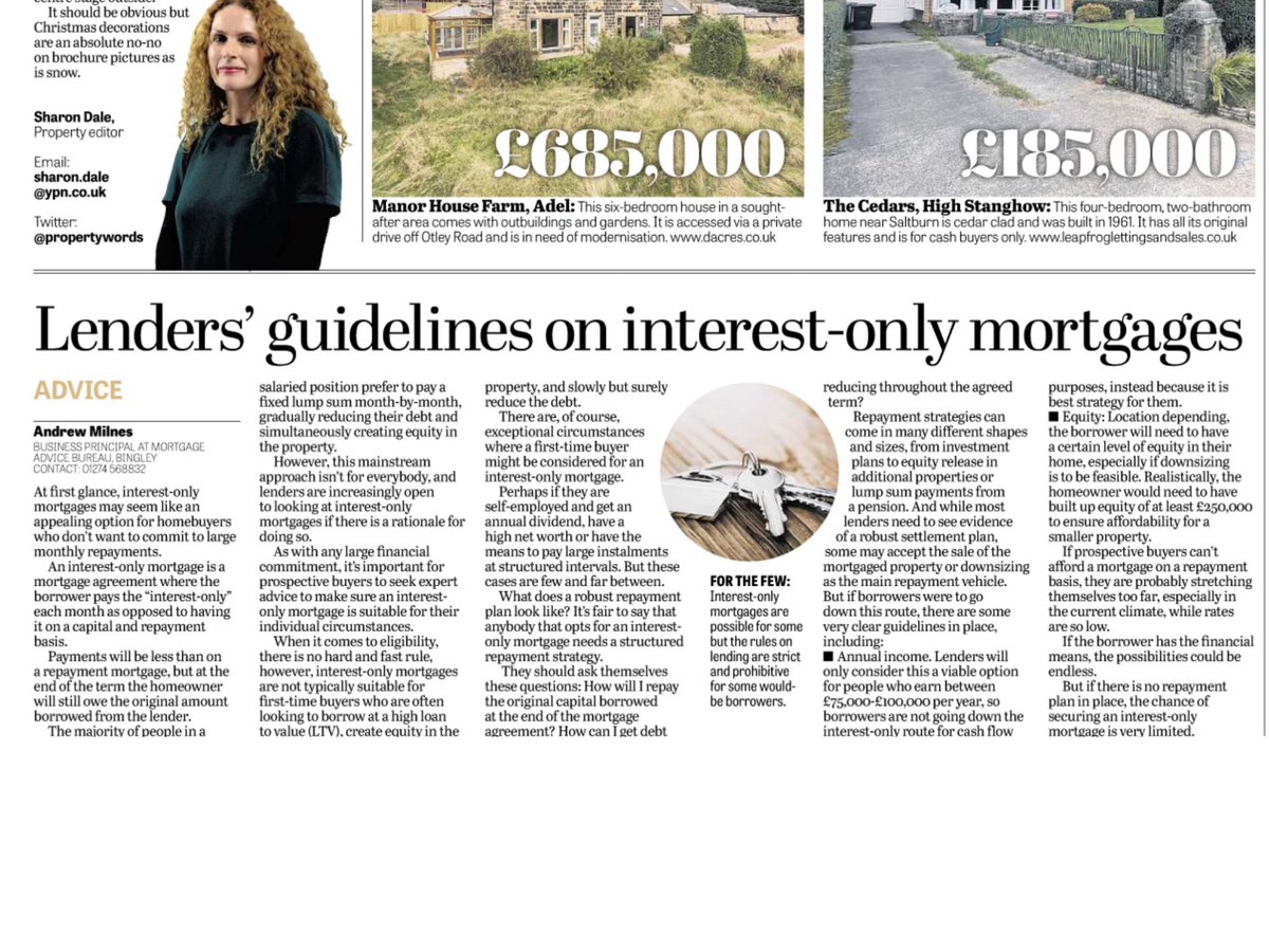 Business Principal Andrew Milnes gives his expert thoughts on interest-only mortgages.

#TuesdayThoughts #MarketAdvice #HousingMarket #Property #ExpertAdvice #MortgageAdviceBureau #Bingley