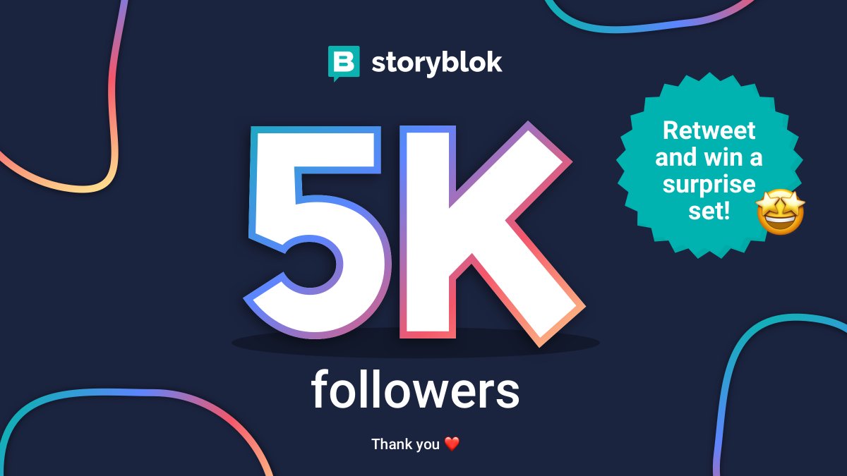 It's raffle time!🔥🔥

Let's celebrate together our community of 5000 followers! We will give away 5 surprise sets with #Storyblok gadgets!🤩

To take part in the #raffle:
✅Follow us
🔁RT this tweet 

Good luck!🎉

*Winners announcement: 30/11/21
