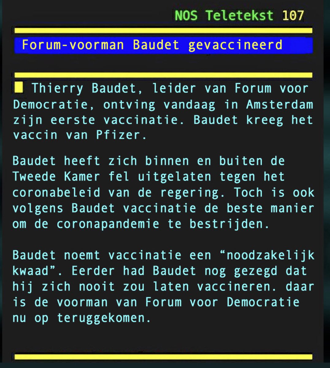 Peerke073's tweet photo. Ik vind dit wel schokkend hoor.  Wat heeft die man de kluit bedonderd. #Thierryisgevaccineerd https://t.co/pABvy6Sgcr