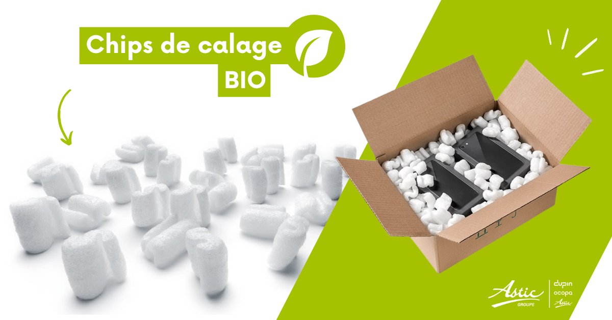 👋Le calage en plastique, c'est fini ! Optez pour les chips de calage bio 👉 bit.ly/303v2zJ 👈

 #emballage #packaging #carton #logistique #solution #recyclable #industrie #economiecirculaire