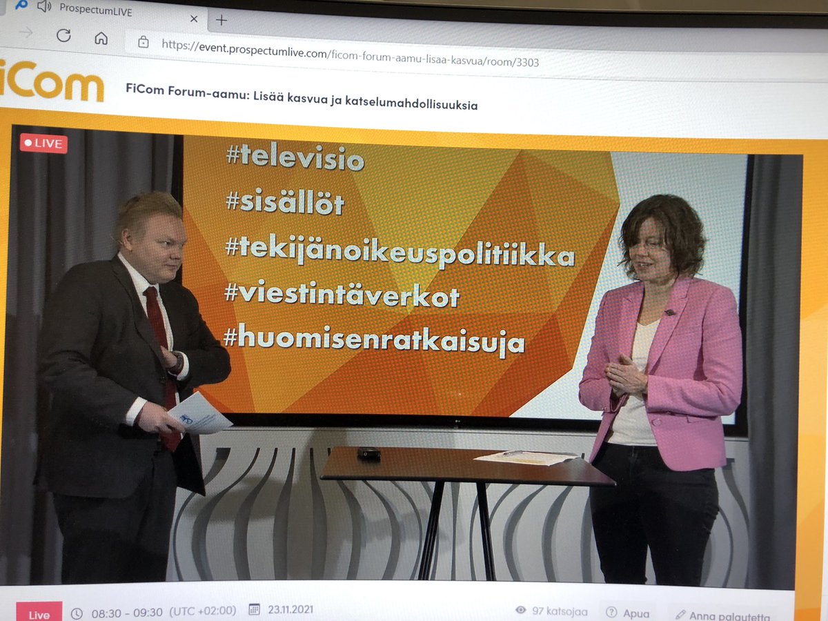 JariJarinurmi's tweet photo. FiCom Forum-aamu lähti käyntiin @kurvisentwiit puheella. Aina niin laadukas aamutilaisuus, jota ei pidä missata. #ficom #ficomforum https://t.co/syyog2Sjk3