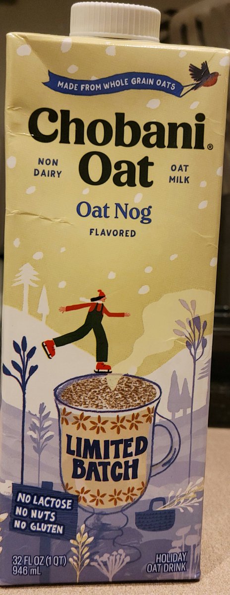 ericdfeliciano's tweet image. Please sell this year round.  I will buy 64 Oz weekly. #Chobani #oatnog This is very good.