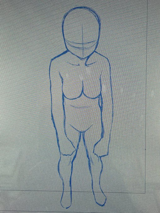 アタリ→下絵→ペン 